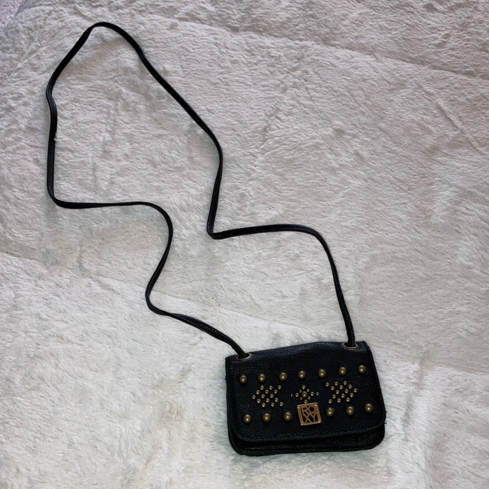 Roxy Black Crossbody Bag with Gold Accents